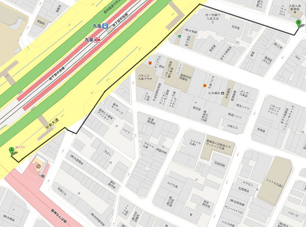 松島新地【阪神電車 九条駅からのアクセス】マップ